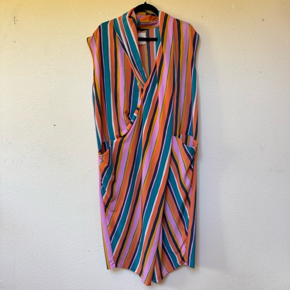 DUBGEE by Whoopi plus size colorful striped dress - Picture 5 of 9